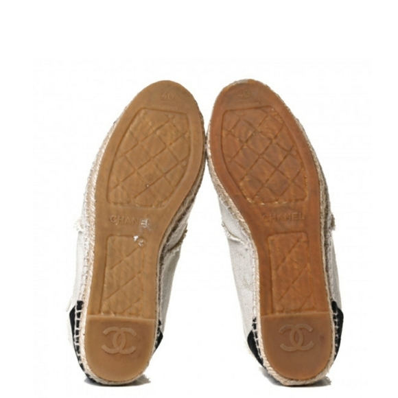 Chanel Lace Up High Top Espadrilles sz 40 beige black - Picture 7 of 9